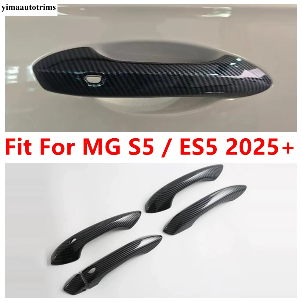 

RHD LHD Car Inner Outer Door Handle Panel Decoration Cover Trim For MG S5 / ES5 2025 2026 ABS Carbon Fiber Interior Accessories