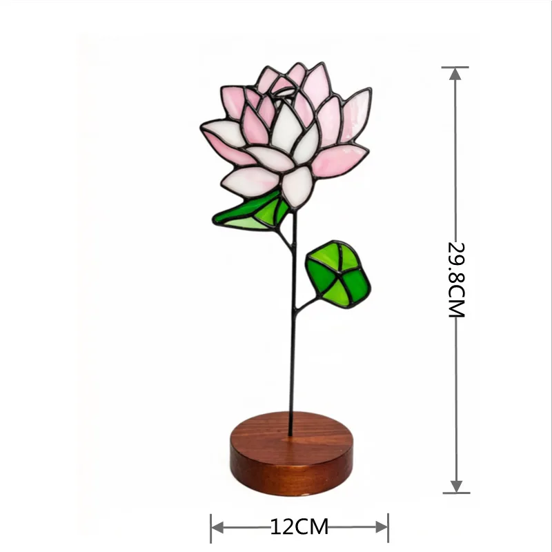Goldene Geburtsblume aus Buntglas, personalisiertes Geschenk für Sie, eleganter Buntglas-Sonnenfänger für Geburtstage oder Jubiläen der Mutter. – Detail 12