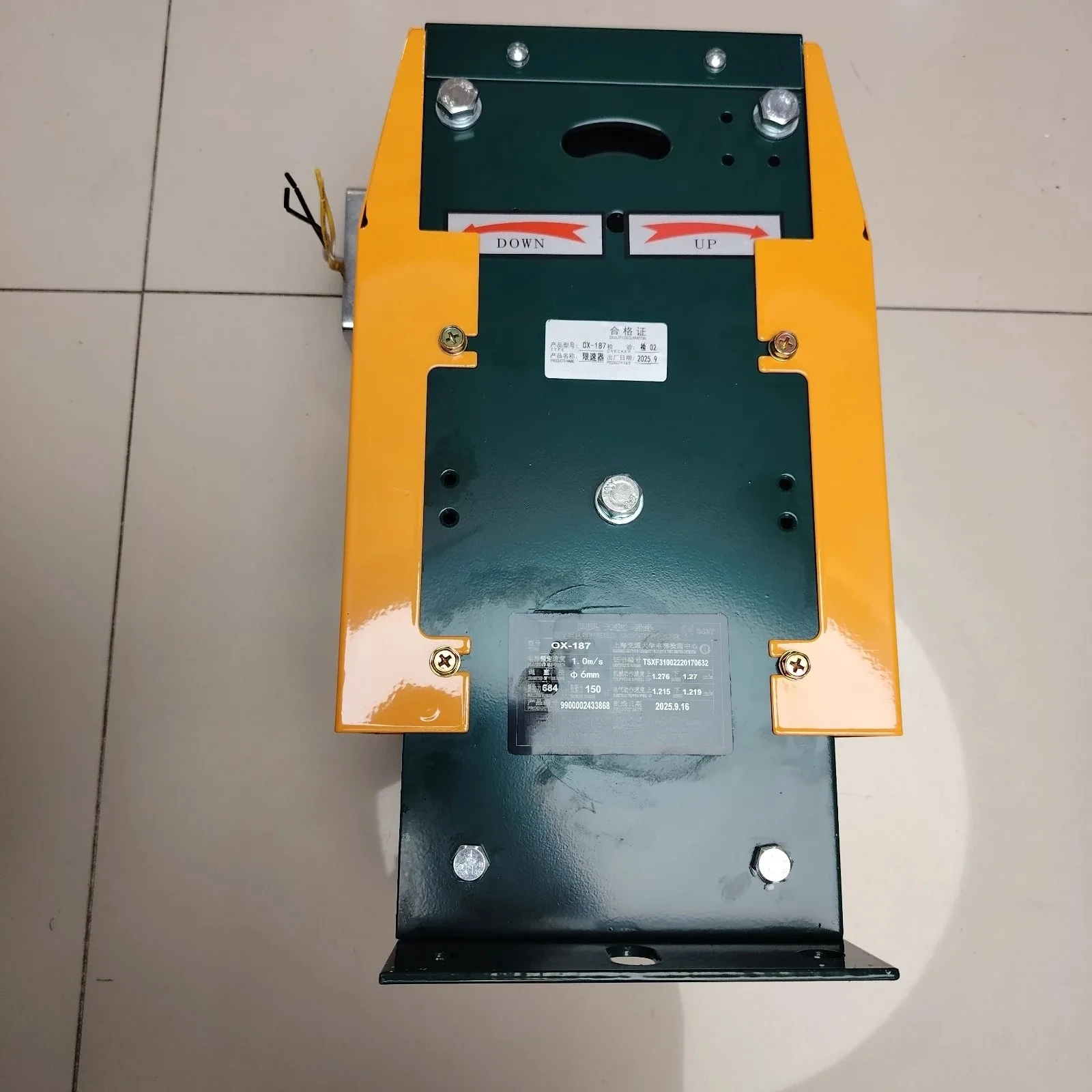 Elevator Spare Parts Elevator Speed Limiter governor Matching Tensioning Device OX187 V≤1.0m/s 6mm