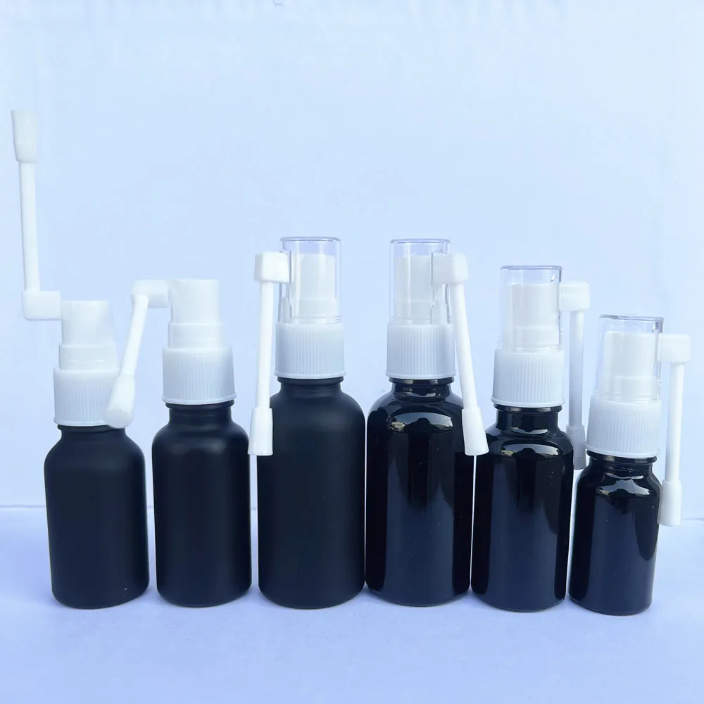 5X 10X Frosted Black Throat Nose Spray Glass Bottles Sprayer Atomozer 5ML to 30ML 360 degree rotation Portable Refillable Travel