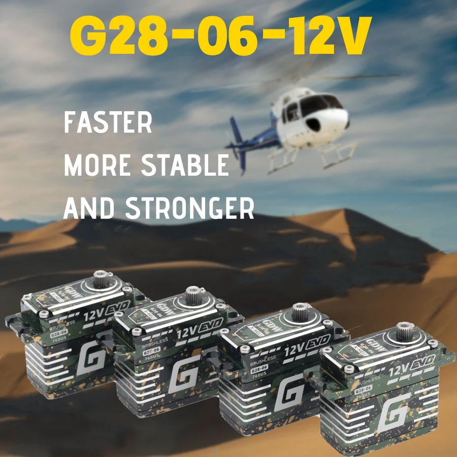 GDW G28-06 28KG Torque 12V voltage helicopter high speed brushless standard digital narrow frequency steering gear