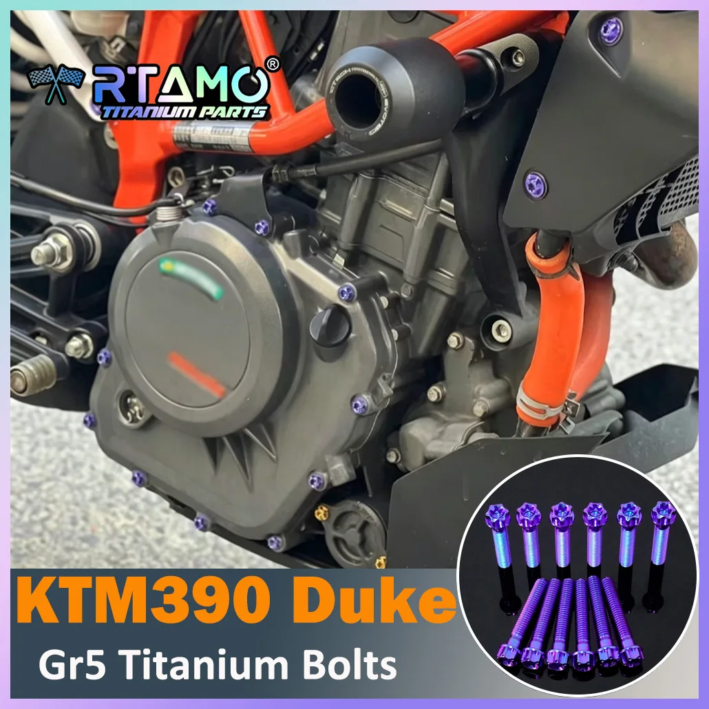 RTAMO Gr5 Titanium Modified Bolt for KTM390 DUKE Clutch Engine Cover Rear Oil Cup Front Frame Screw Motorcycle Repair 2019-2023