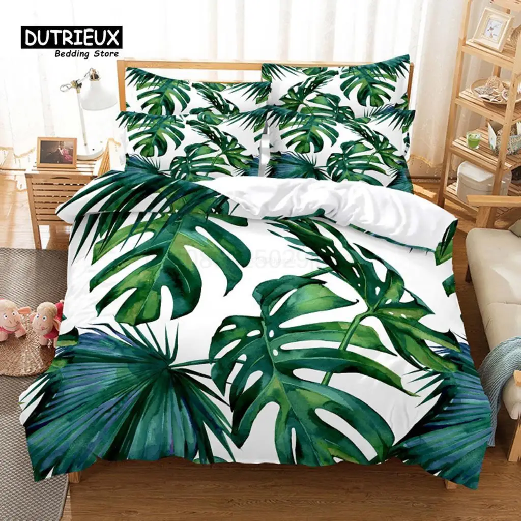 Banana Leaves Duvet Cover Set, Fashion Bedding Set, Soft Comfortable Breathable Duvet Cover, For Bedroom Guest Room Decor