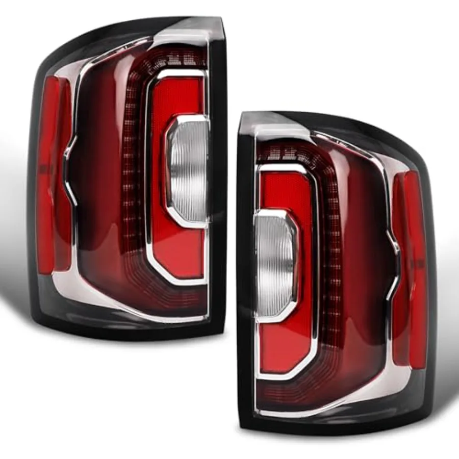 LED Tail Lights Compatible with GMC Sierra 1500 2016 2017 2018 Rear Lights Assemblies for Enhanced Visibility and Durability in