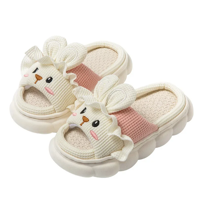 Home Slippers, Cute Open Toed Summer Children\'s Linen Slippers for Both Men and Women, Comfortable Slippers for Babies