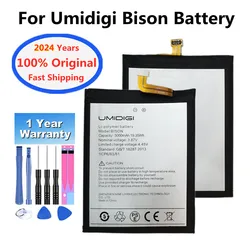 2024 Years 100% Original Battery For UMI Umidigi BISON 5000mAh Mobile Phone Replacement Battery Bateria Fast Shipping + Tools