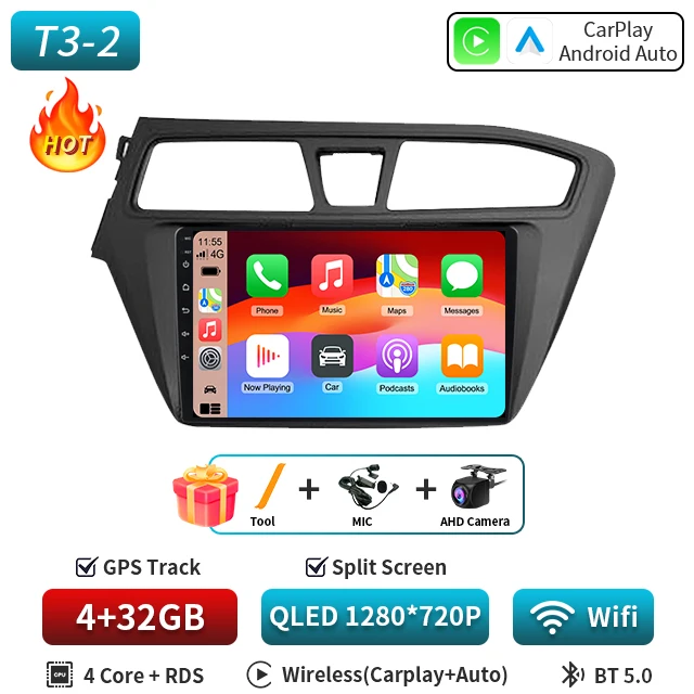 Android 16 Carplay Auto 5G Voor Hyundai I20 LHD 2014 2015 2016 2017 2018 Auto Radio Multimedia Speler stereo Head Unit 2din Audio