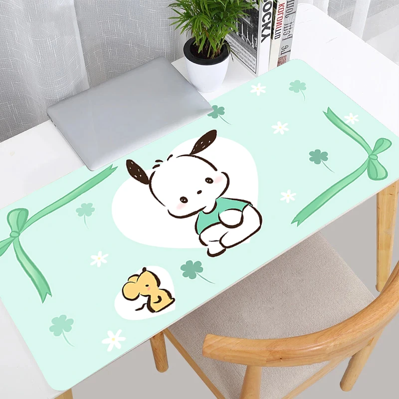 

Green Plant Mousepad Laptop Pochacco Clover Gaming Keyboard Rug XXL Sanrio Kawaii Anime Mouse Pad PC Bow Gamer Cabinet Desk Mat