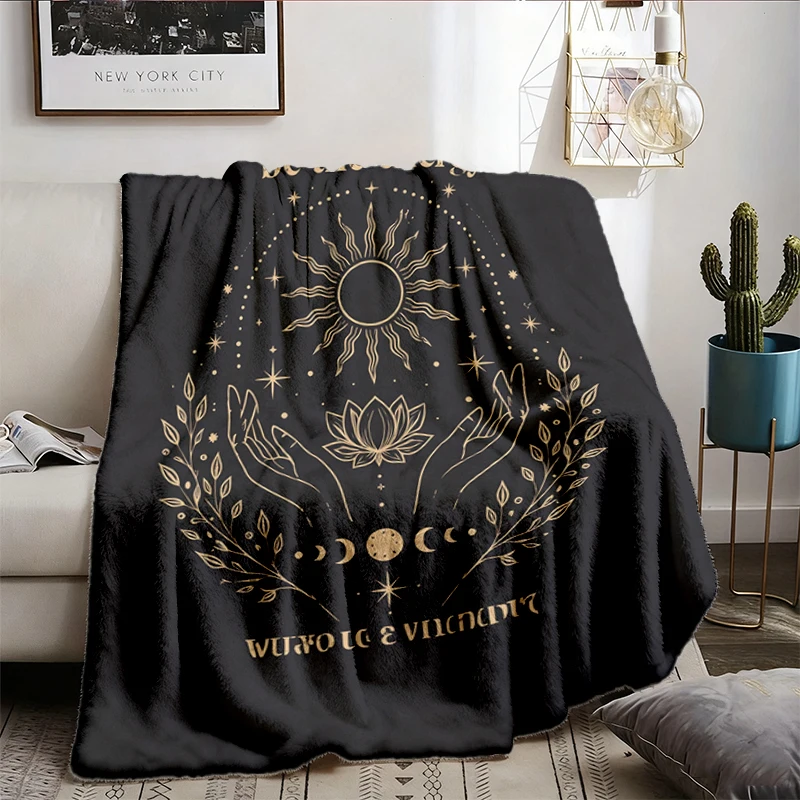 Be The Energy You Wish To Attract Flannel Blanket, Celestial Sun Moon Flannel Blanket & Flannel Blanket