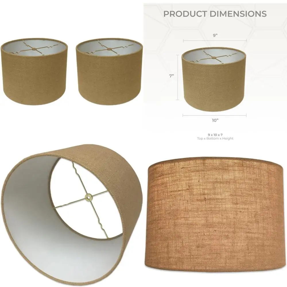 

Набор из 2 абажуров из мелковины для барабанов, 9x10x7 дюймов, дизайн в твердом переплете, подходит для различных светильников