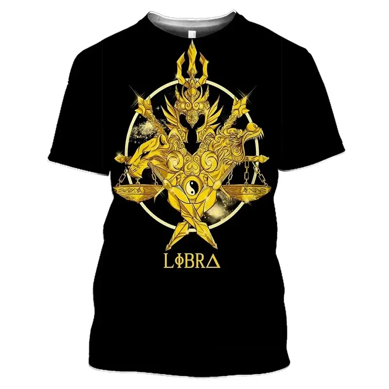 Anime Saint Seiya 3D Print T-Shirts Streetwear Casual Men Women Fashion Short Sleeve T Shirt O-Neck Male Tees Tops Clothing