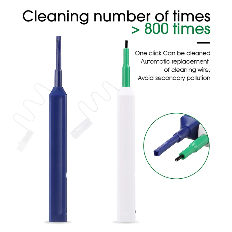 NEW Fiber Connector Cleaning Tools 800 times LC SC FC 1.25 2.5mm Fiber Cleaner Pen Stick Kit for Optical Adapter