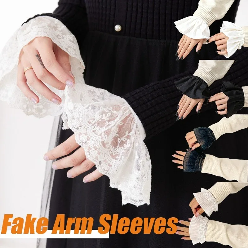 

Кружевные манжеты, белые съемные искусственные рукава, свадебные платья, аксессуары, манжеты для свитера, красивые кружевные аксессуары