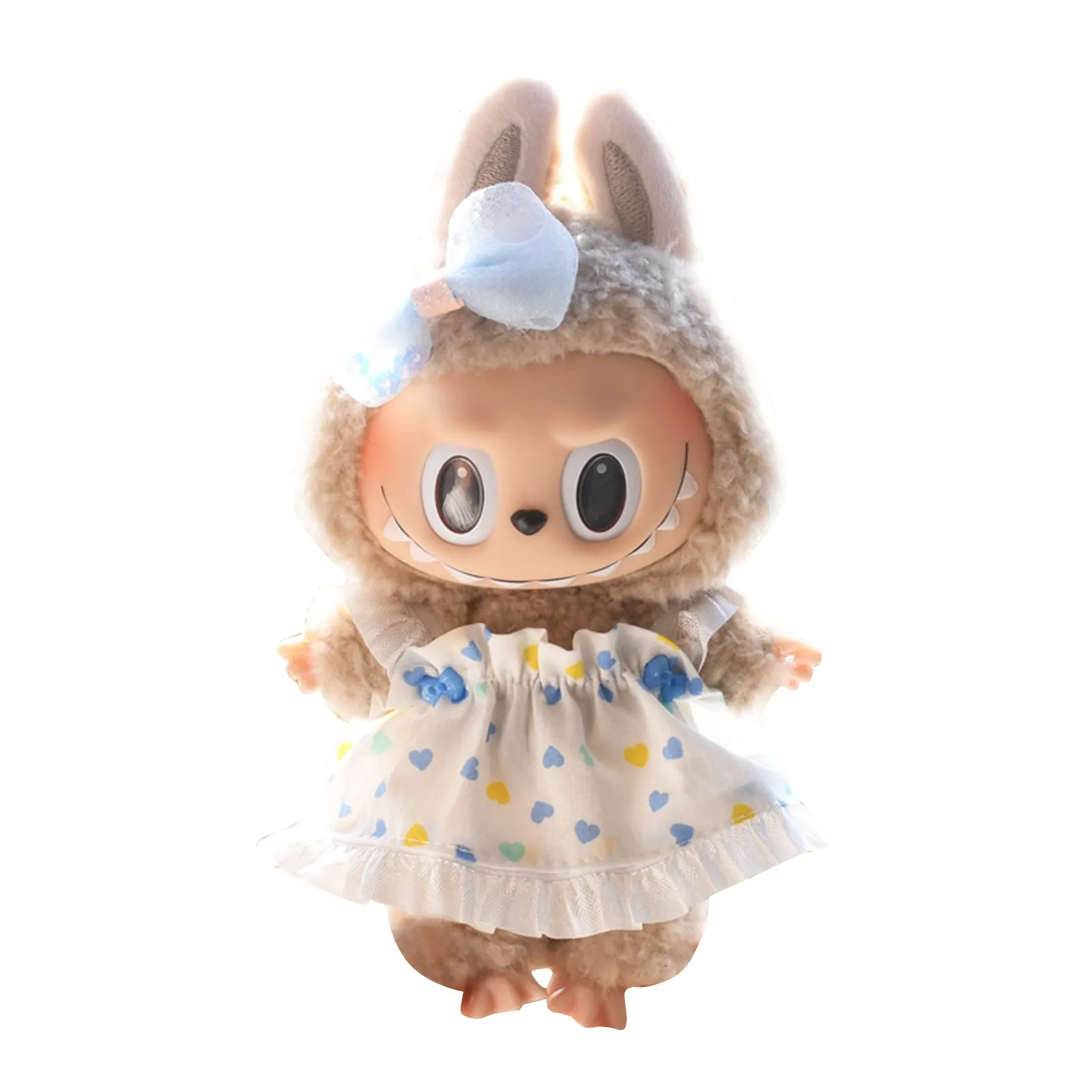 Set Gaun Merah Muda Lucu 17Cm Pakaian Boneka Labubu Aksesori Pakaian Pakaian Boneka Hadiah Mainan Anak Perempuan