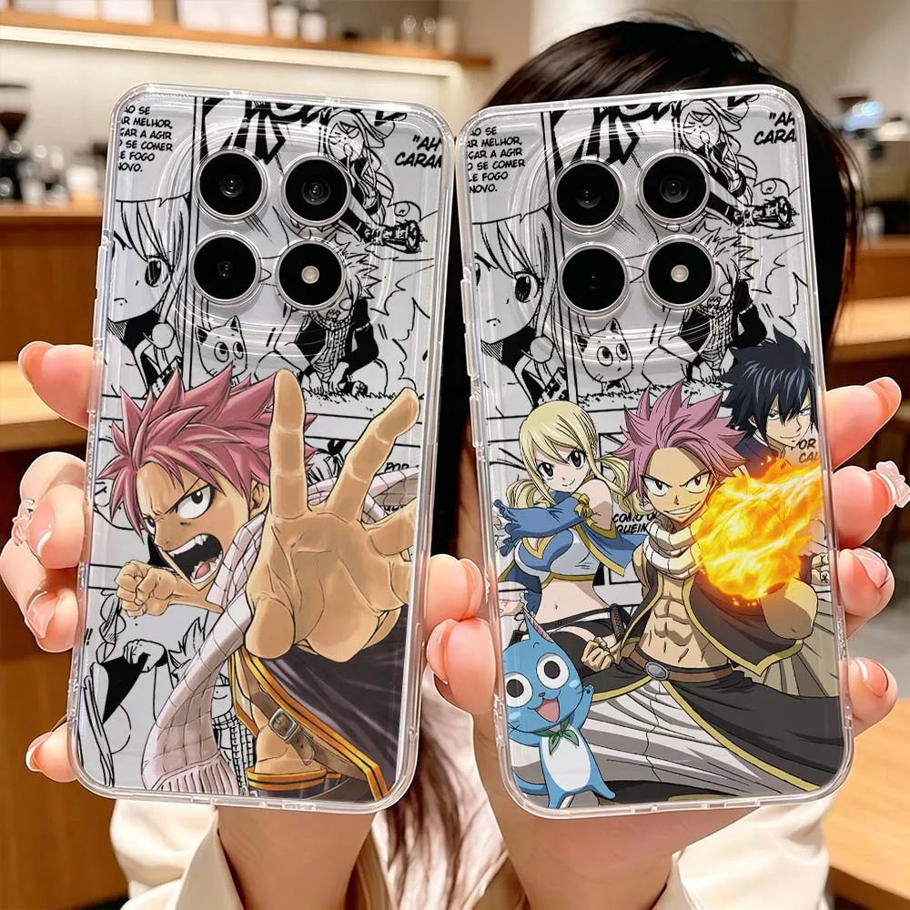 FAIRY TAIL Natsu For Xiaomi Redmi Note 15 14 13 12 11E 9 Pro Pro+ 4G 5G Protective Transparent Phone Case Cover