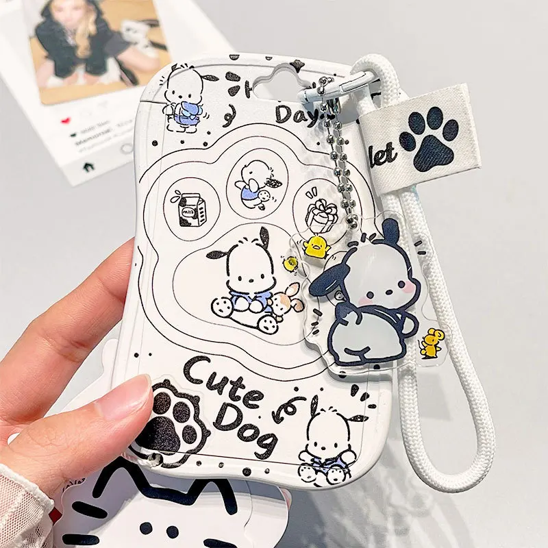 

Kawaii Sanrio Pochacco Card Holder Cute Student Transit ID Work ID Campus Card Protective Cover Girl Gift