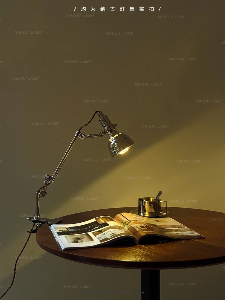 Vintage designer industrial style rocker arm clip desk lamp bedside desk reading retro work desk lamp