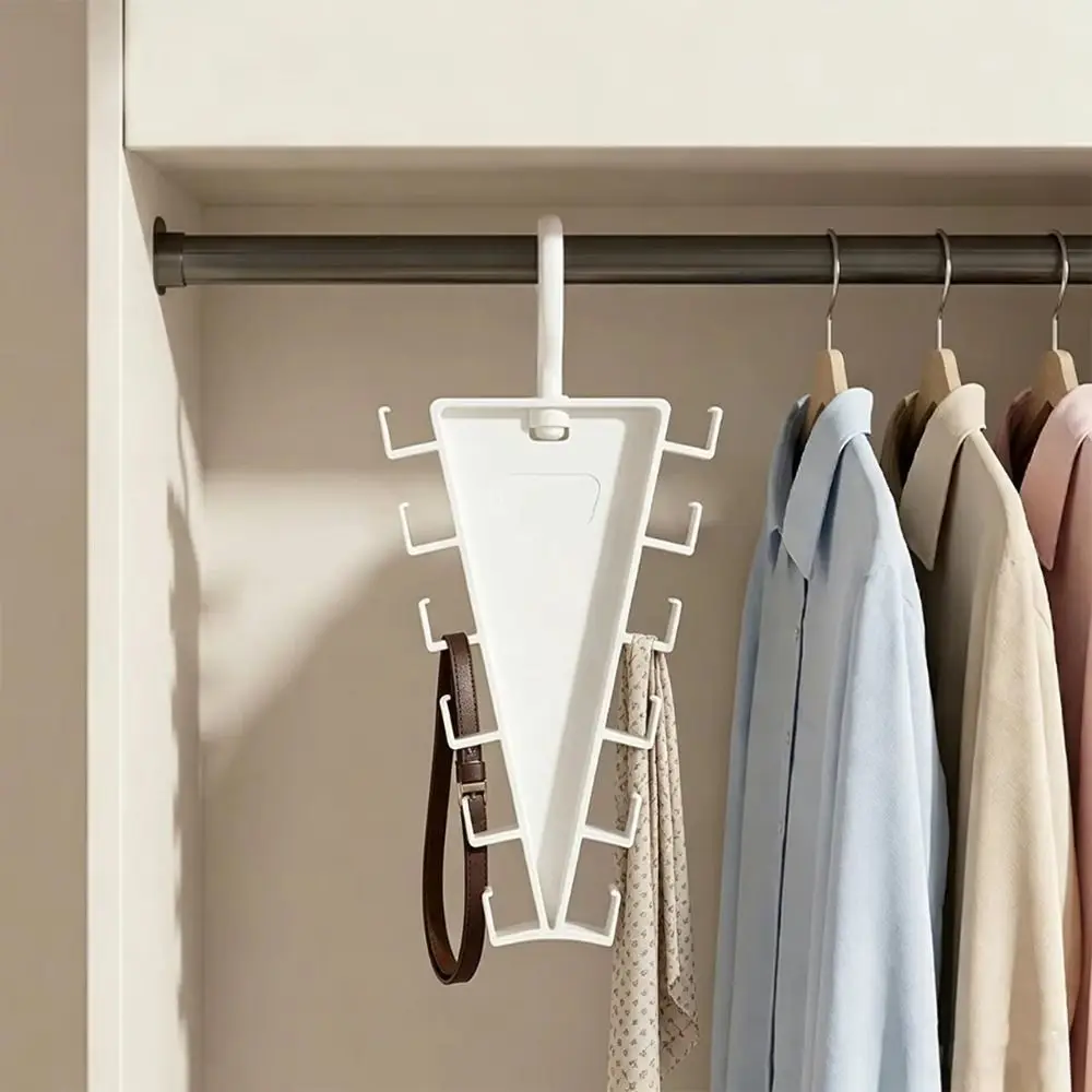Portable Wall Mounted V Shaped Hanger Rotatable 12 Hooks Double Sided Hanger Space Saving Multi Hook Organizer