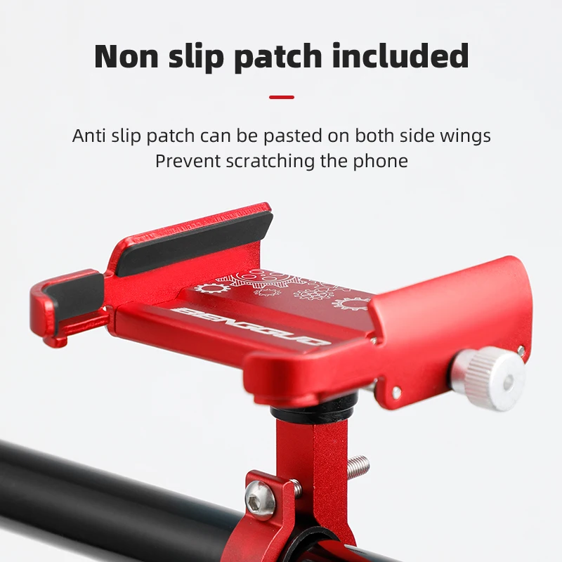 Uniwersalny metalowy uchwyt na telefon do motocykla, roweru, ze stopu aluminium, mocowany do kierownicy roweru górskiego MTB, uchwyt na telefon do skutera. — zdjęcie produktu 6
