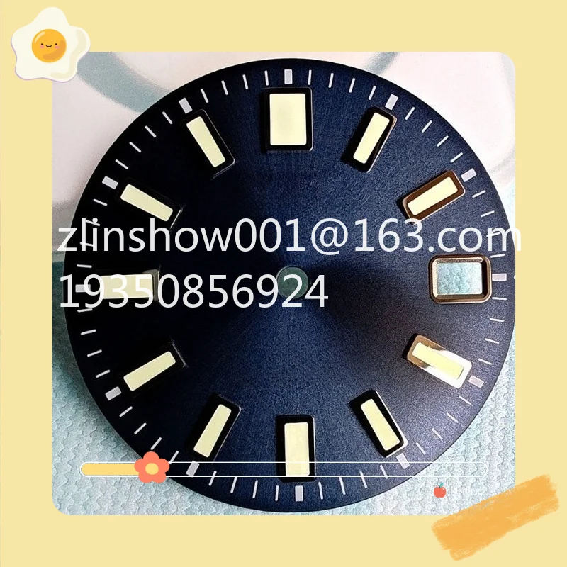 High quality 62MAS sun gray modified s dial for NH35 movement C3 green luminous real nail plate