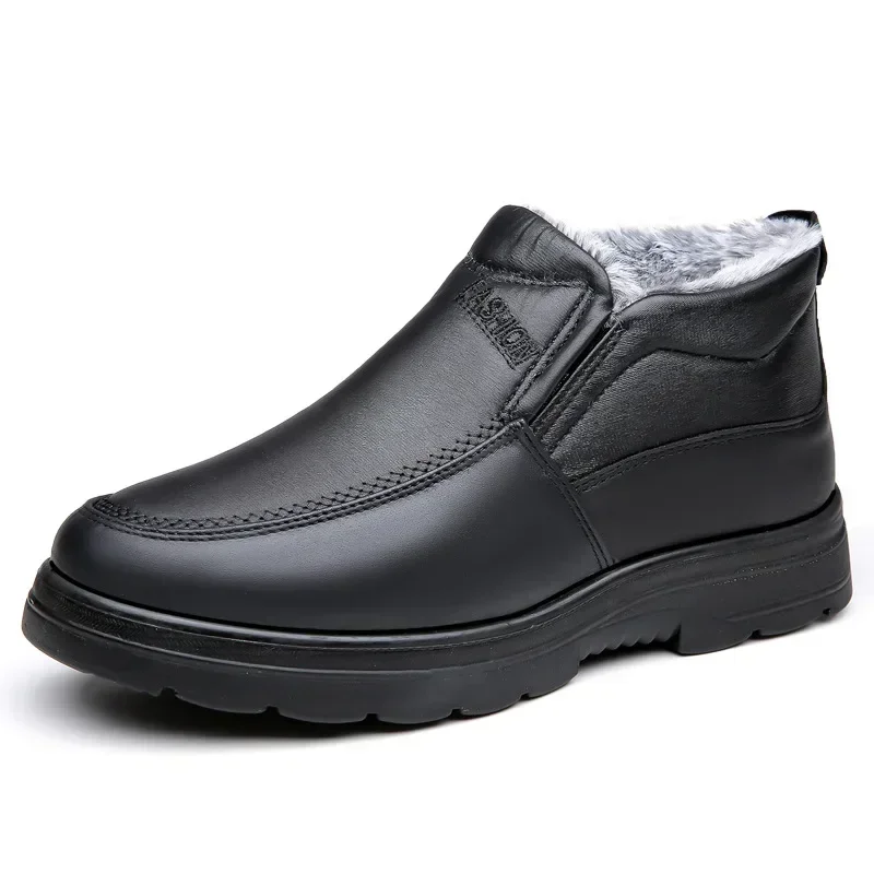 Men\'s Elderly Cotton Shoes  Dad Winter Plushed Warm Shoes 2024 New Type Anti Slip Waterproof Outdoor Work Casual Shoes