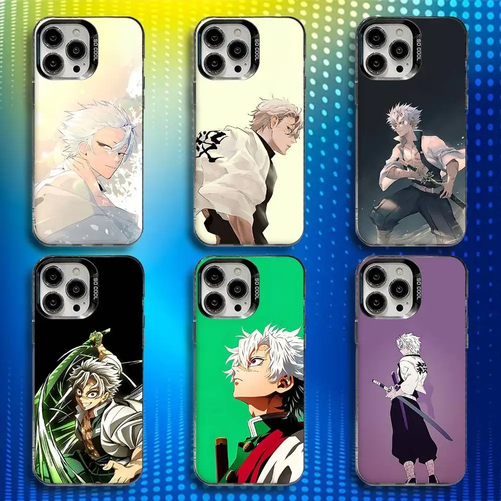 

S-Sanemi Anime Shinazugawa Phone Case For iPhone 17,16,15,14,13,12,X,8,Pro,Max,Plus,E,SE4,Air,Mini IMD Matte Black