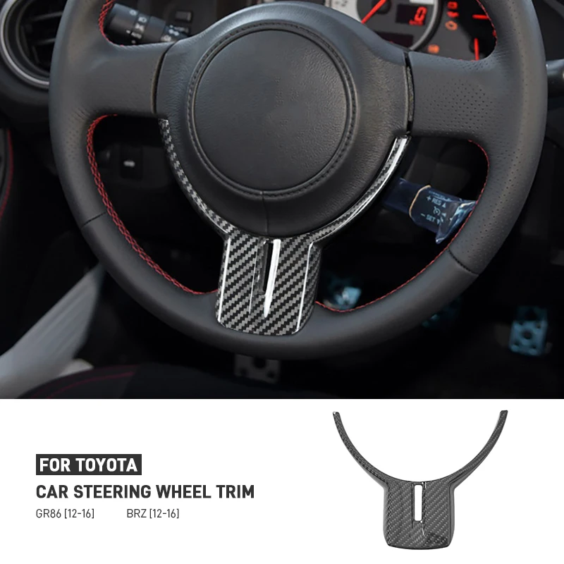 

Real Carbon Fiber Car Steering Wheel Cover Trim Sticker Interior Accessories For Subaru BRZ Toyota 86 2012 2013 2014 2015 2016