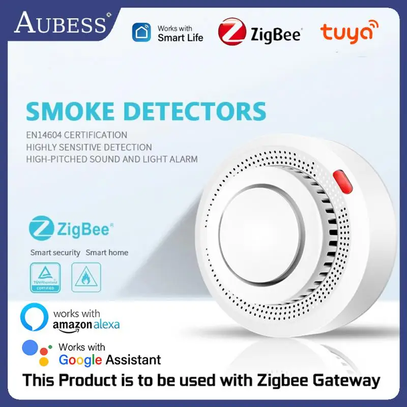 

Tuya Zigbee3.0 WiFi Smoke Detector Sensor 80DB Fire Alarm Progressive Sound Smart Home Security Product Use With Zigbee Gateway