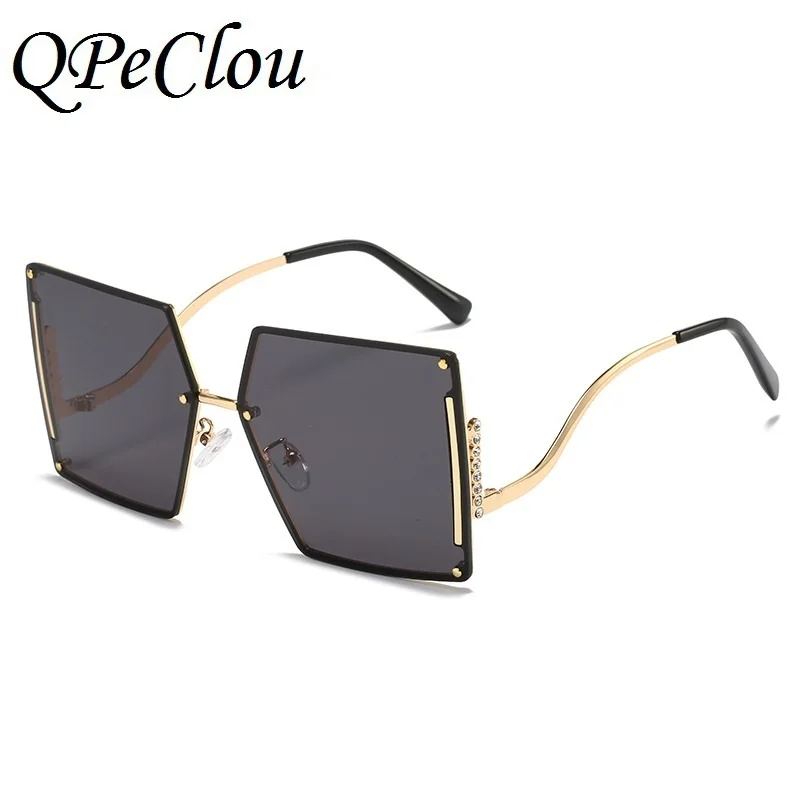 Neue Mode Randlose Platz Sonnenbrille Frauen Marke Vintage Luxus Diamant Sonnenbrille Weibliche Bunte Shades Ouclos De Sol UV400