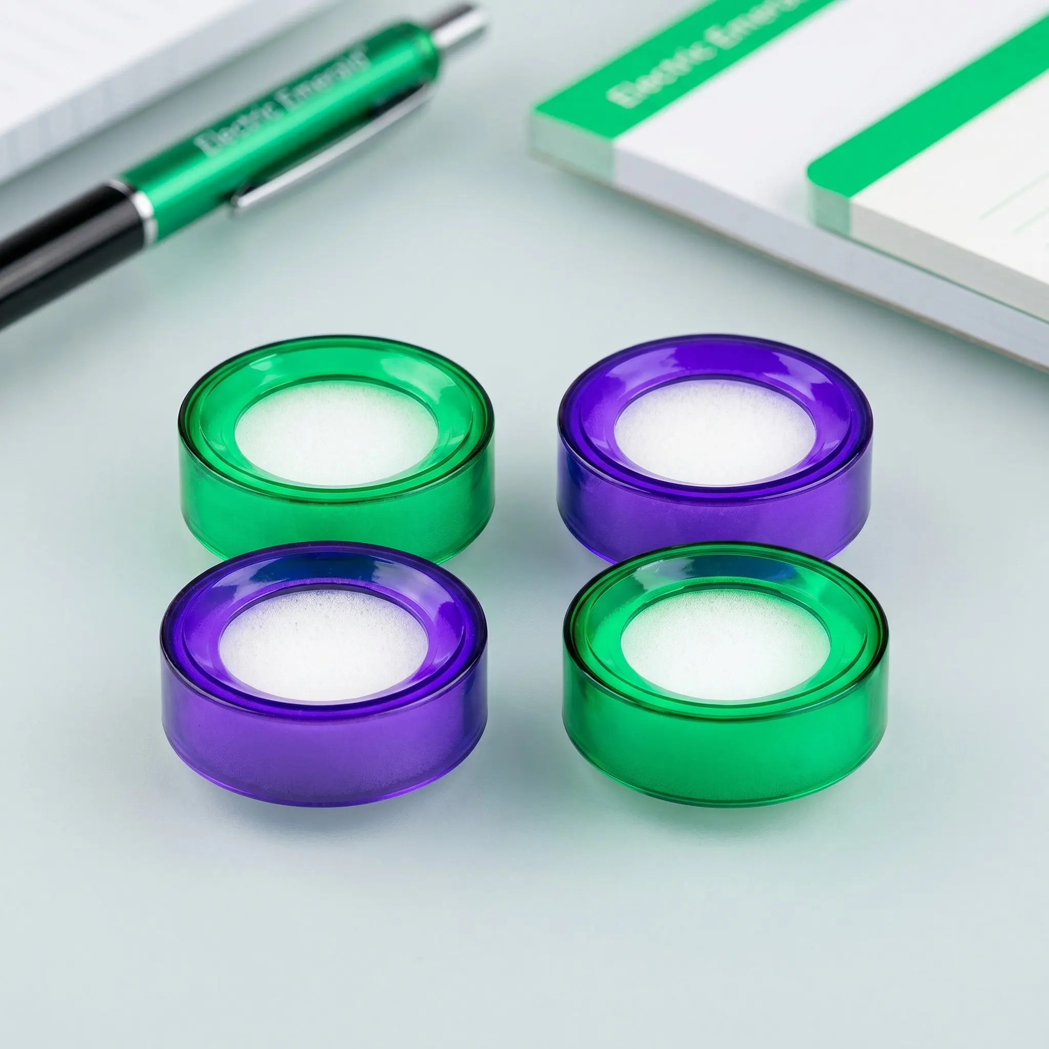 4 Pcs Financial Money Counting Tool Desk Sponge Cashier Currency Accessory Moistener Dipping Cup Document Sorting Handling