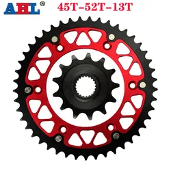 AHL Motorcycle 45T~52T Front & Rear Sprocket For HONDA CRF250R 2004-2013 CR125R CRF250X CRE125R Enduro CREF250R CRF250F CREF300R