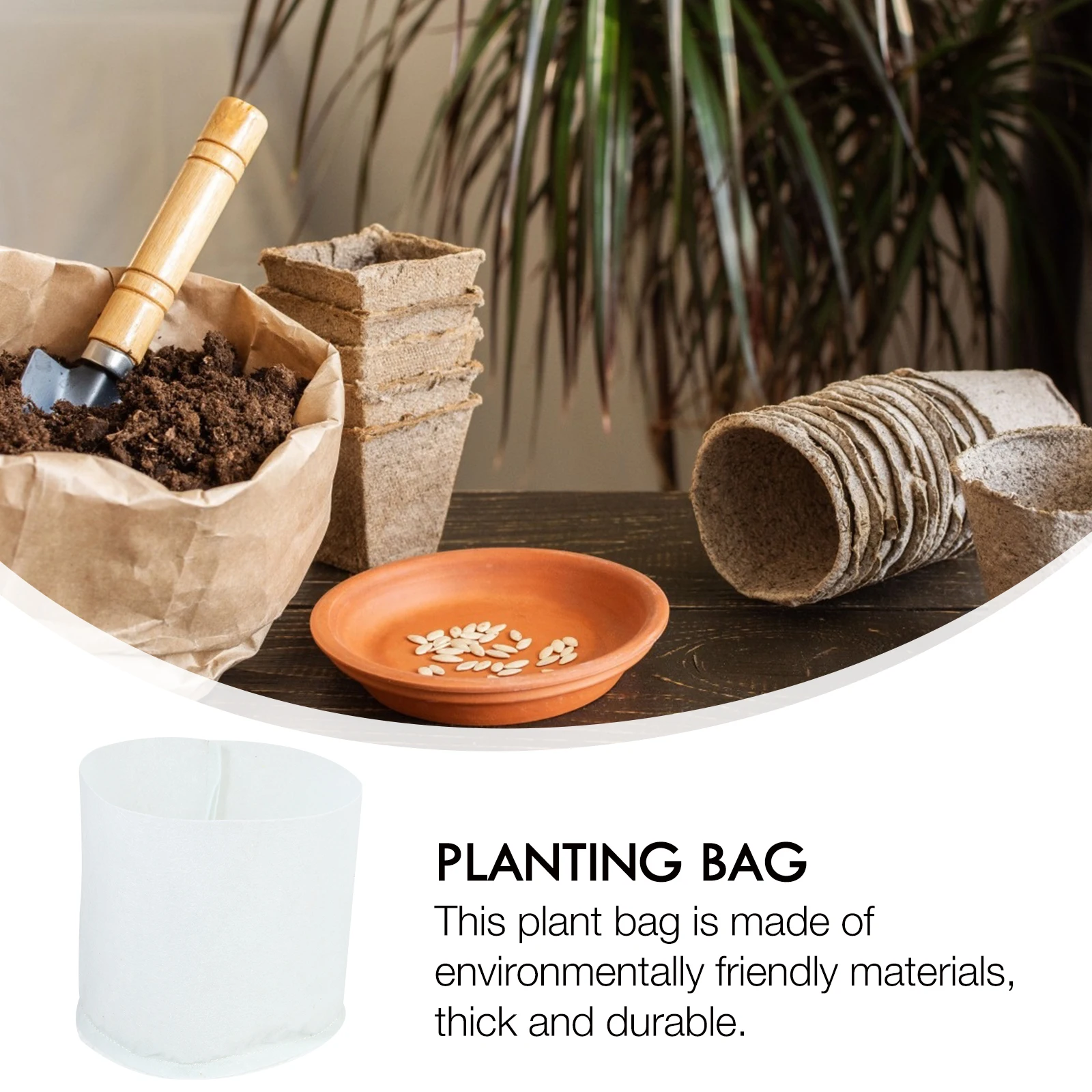 

50pcs Non Non Woven Felt Plant Bag Planting Bags Thick Durable Growing Pouch for Yard Garden Fabric Planter Simple Plant