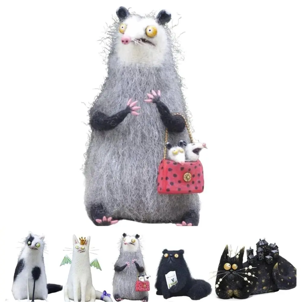 animais-de-desenho-animado-em-feltro-de-la-companheiros-artesanais-Unicos-mini-animais-de-olhos-grandes-decoracao-de-animais-miniatura