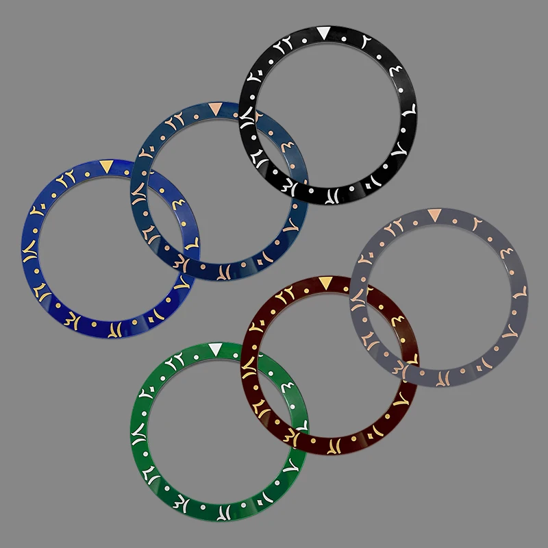 

38mm Curved Arabic Ceramics Bezel Insert Ring Fits SKX007 SKX009 SUB GMT Watch Case NH35 NH36 Movement Men's Watch Parts Refit