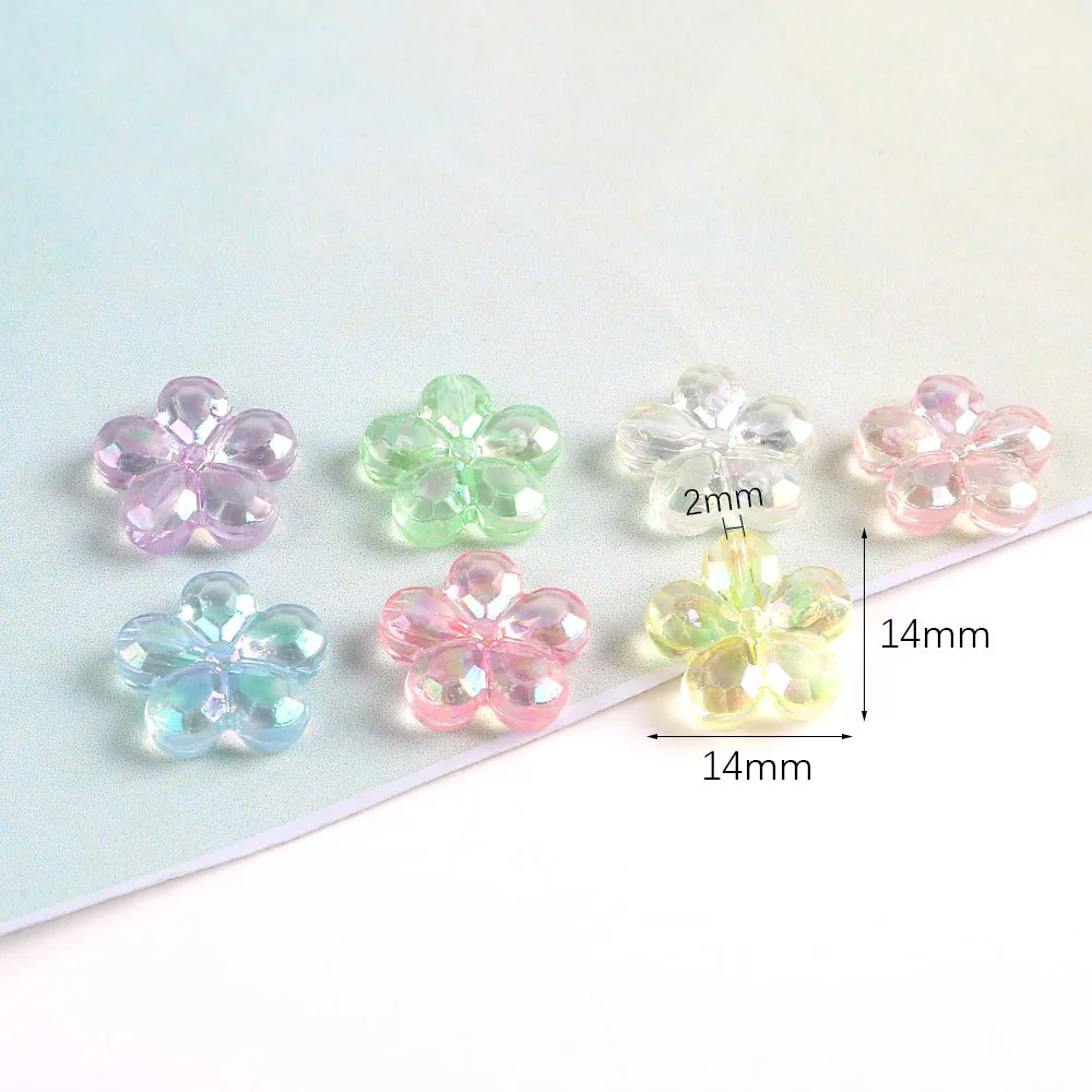 30pcs Sweet Colorful Flowers Acrylic Charms Bead for Jewelry Making DIY Keychain Necklace Earring Accessories Wholesale