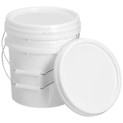 2 Pcs Empty Bucket Food Storage Buckets with Lids Airtight Plastic Handles Small Gallon Pail Heavy Camping Pails