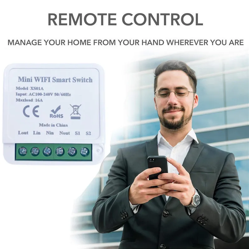 Mini Smart Wifi Switch Real 16A Smart Home Automation Module funziona Alexa Google Home Smart Life supporta il controllo a 2 vie