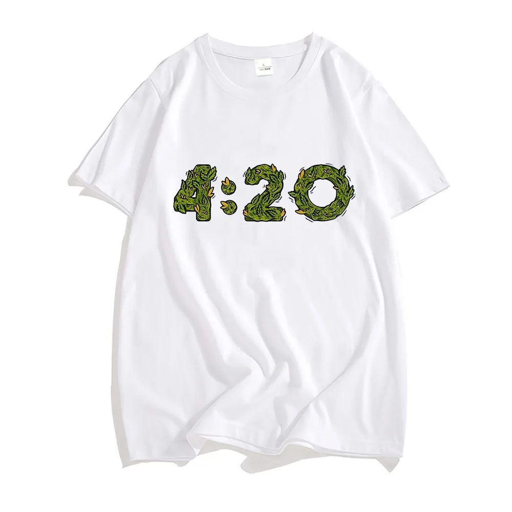 4:20 Time Graphic Printing Tee-shirt 100% Cotton Men/Women T-shirt Short Sleeve Male Summer Tshirts Streetwear Casual Soft Tees