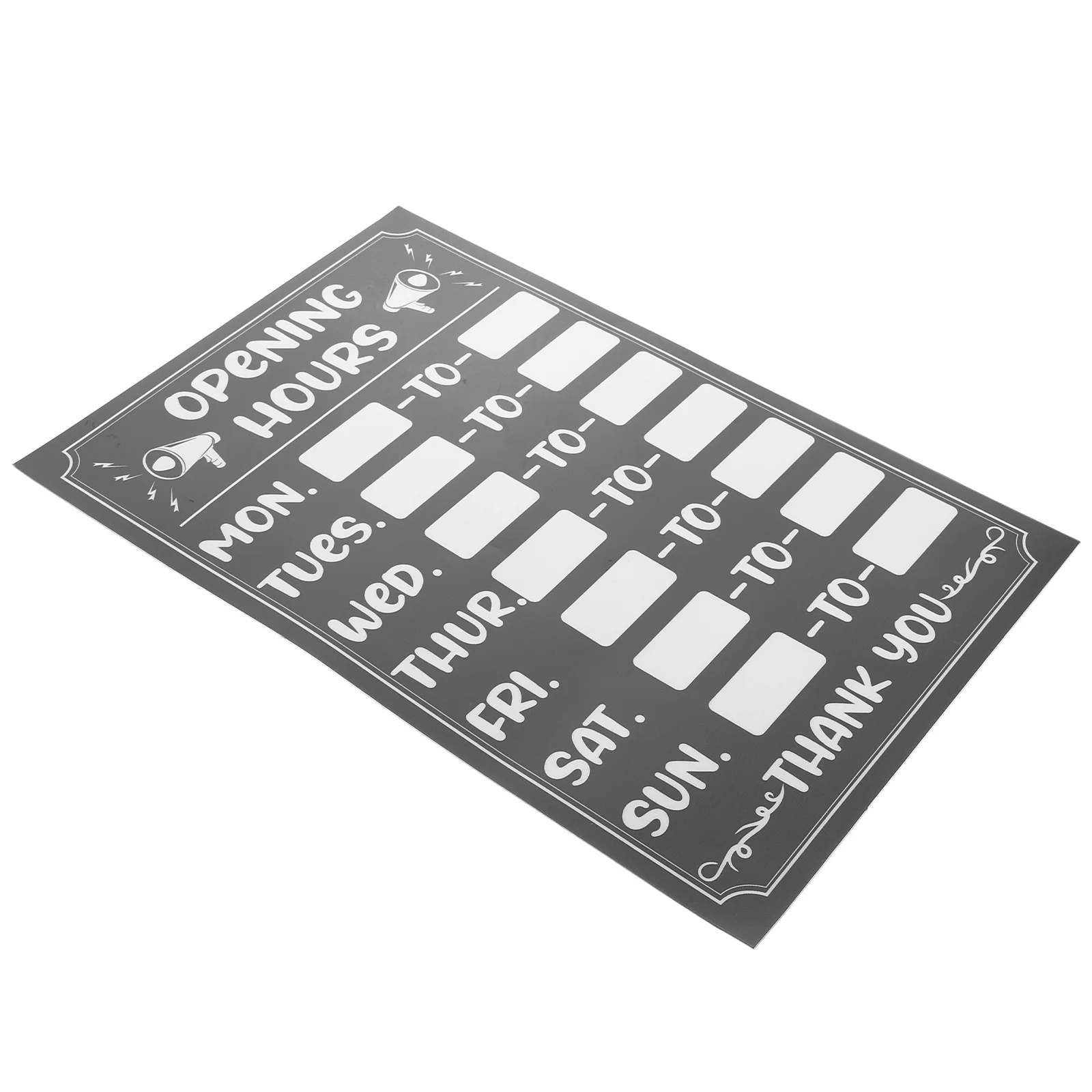 Business Hours Sign Durable PVC Adhesive Sticker for Clear Opening Time Suitable for Shop Store Office