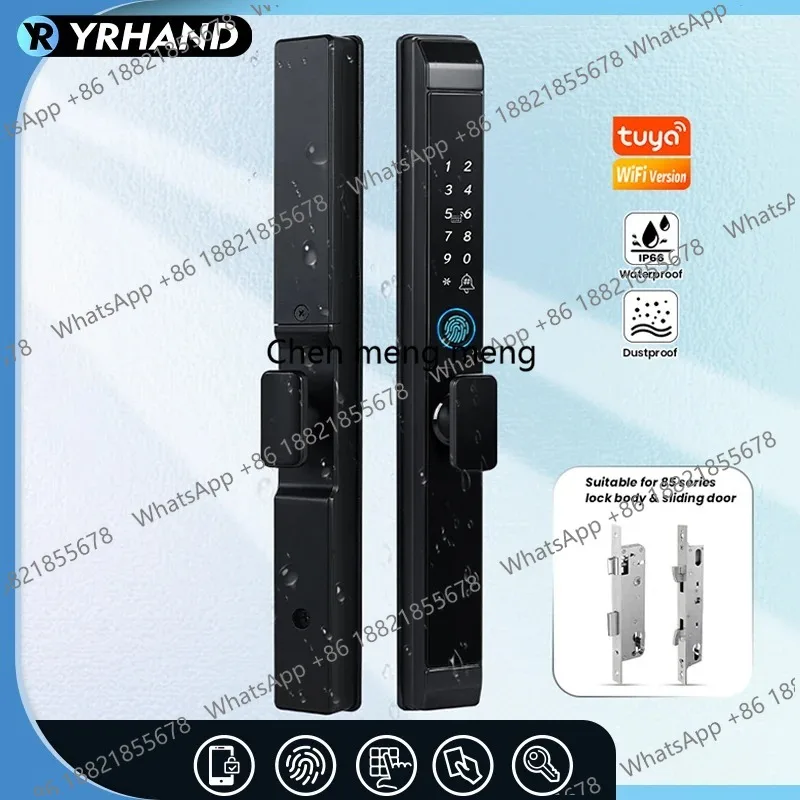 

Smart Door Lock Waterproof Keyless Digital Electronic Lock Fingerprint APP Password RFID Card Aluminum Sliding Lock
