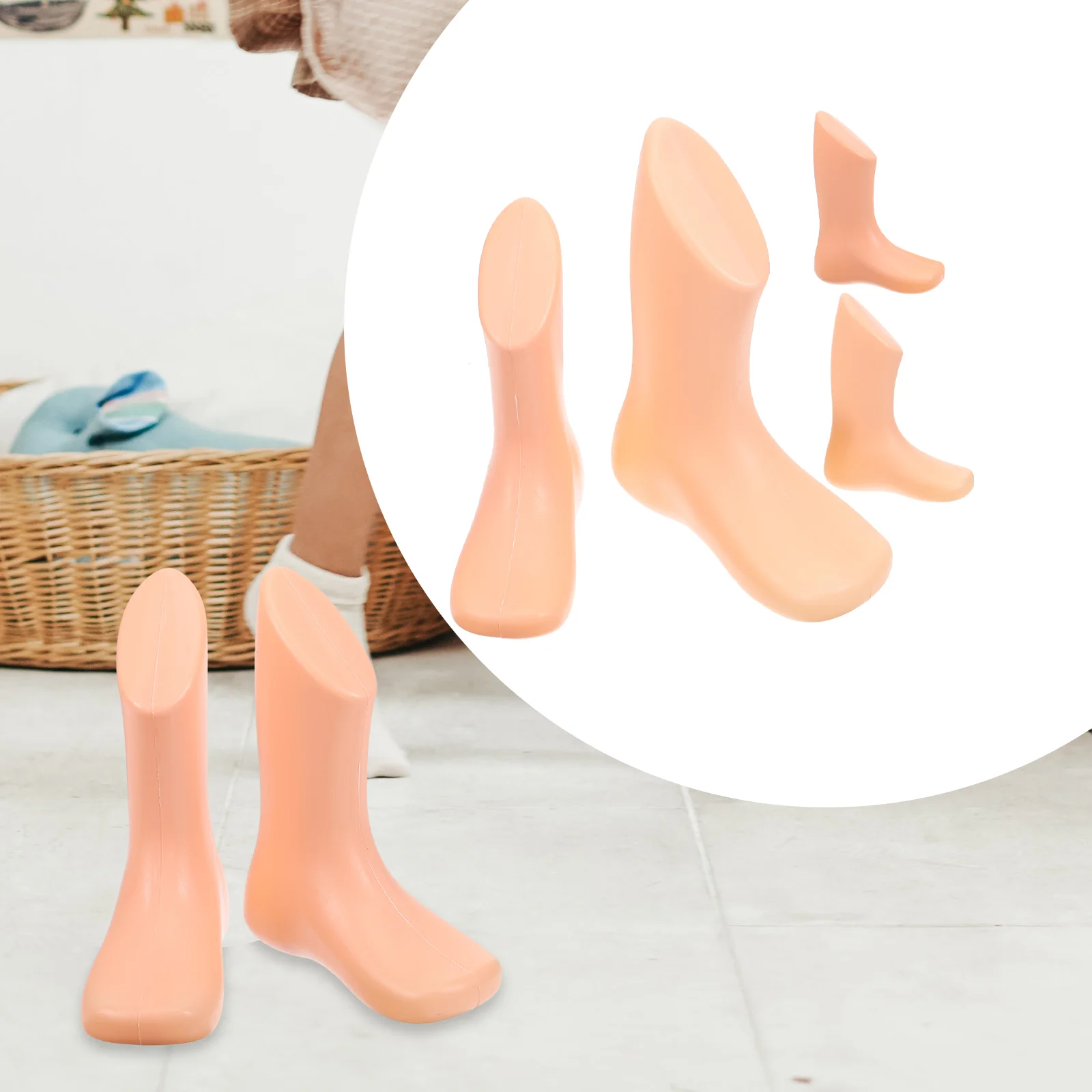 

4 Pcs Baby Plastic Foot Mold Hollow Socks Mannequin Feet Small Shop Model Retail Store Accessory Child