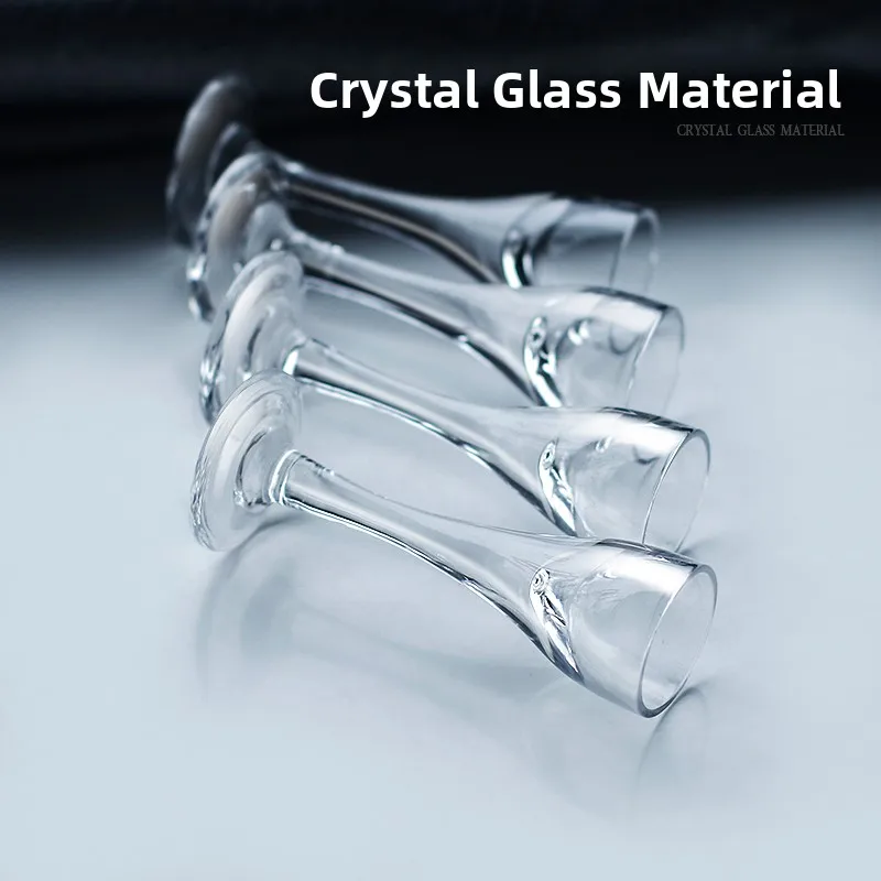 Chinese Style Crystal Glass High Foot White Wine Cup Set of Six  Liquor Glasses Creative Luxury One-Piece Design Home Use
