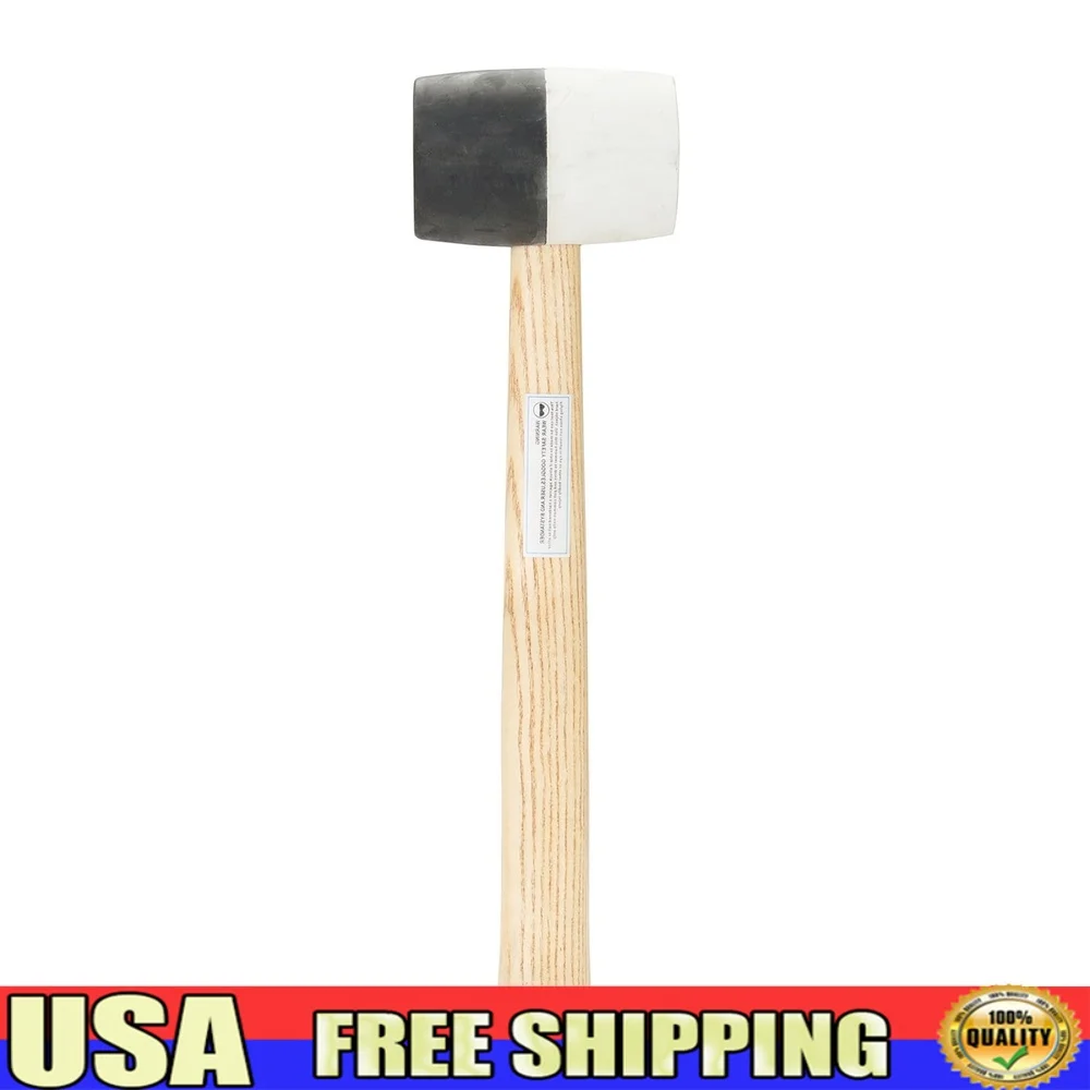 

Двуглавый резиновый молоток Немаркирующий молоток Прочная ручка из твердой древесины Идеальные профессионалы DIYers 16-унций Многоповерхностное использование