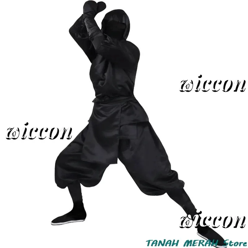 

COSda@Janpanese Ninja Cosplay Costume Adult Samurai Fantasy Kimono Hooded Black Uniform Outfits Halloween Carnival Party SuitCOS