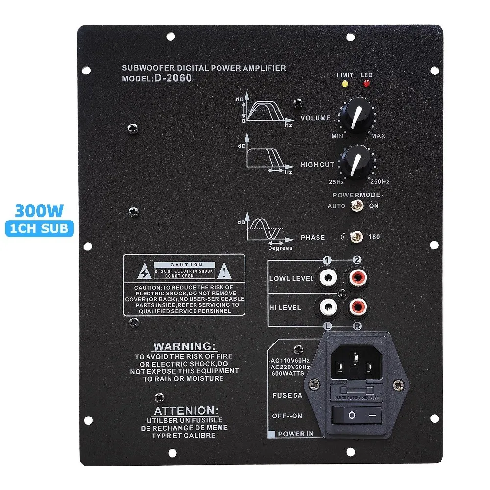 

Плата цифрового усилителя мощности для сабвуфера 110В/220В 300Вт/150Вт, активная плата усилителя мощности, чистый бас, 4 Ом/8 Ом, для DIY-колонок