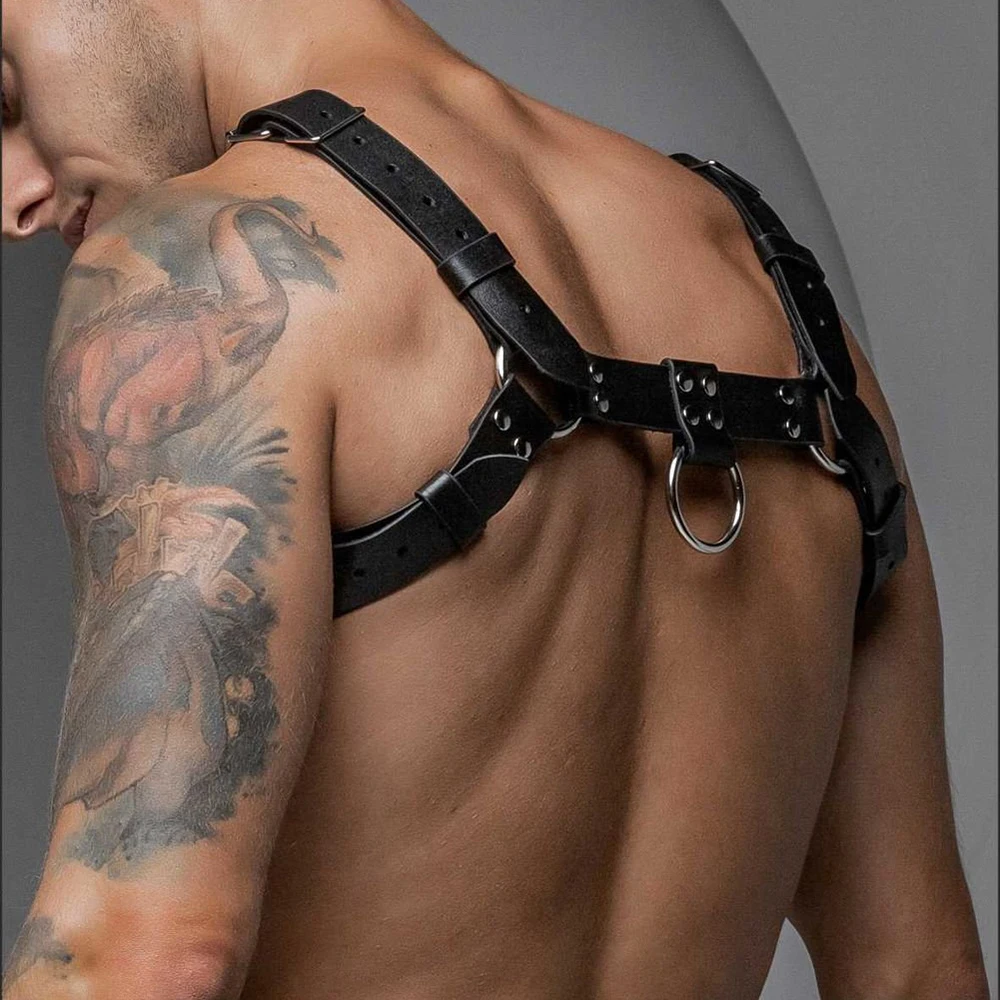 Men Harness Pu Leather Chest Harness Fetish Gay Adjustable Sexual Body Bondage lingerie Adult Sex Belt Erotic Costume Accessorie