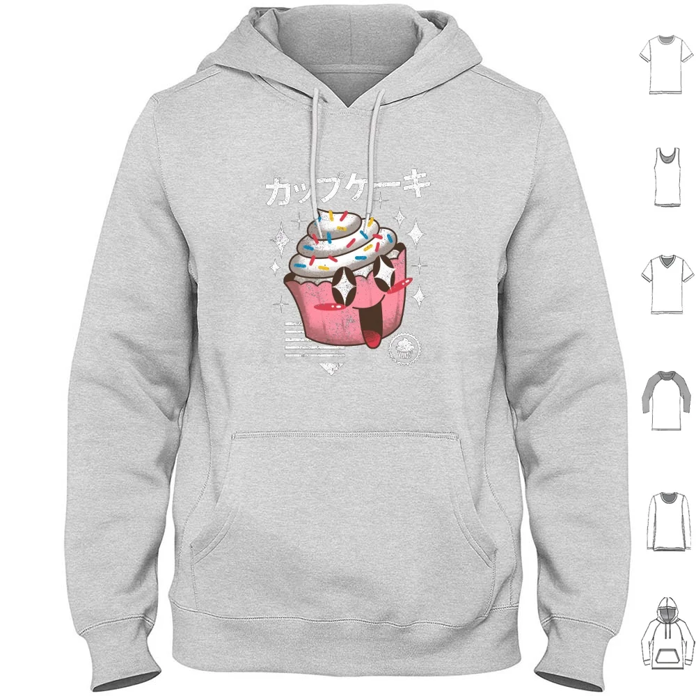 Kawaii Cupcake Hoodies Long Sleeve Cupcake Kawaii Kawaii Cupcake Food Yum Cool Pastries