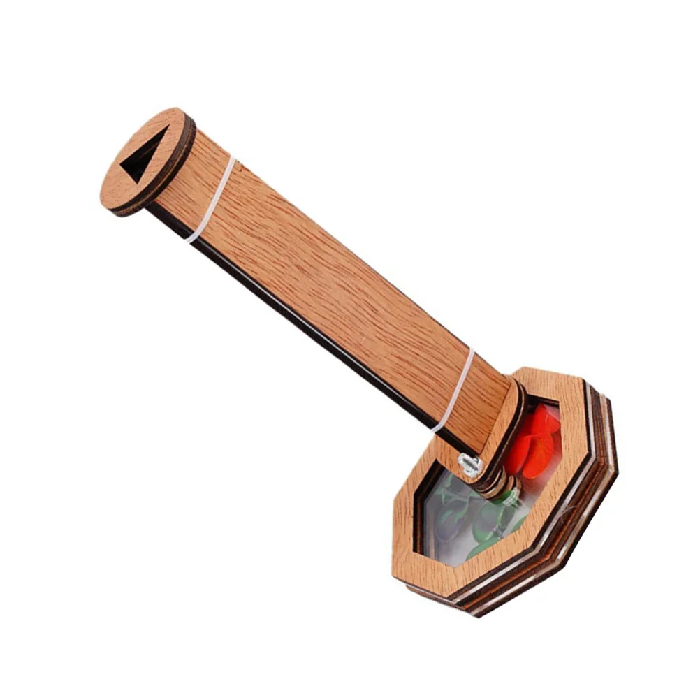 Portable Wooden Rotating Kaleidoscope Design Creative DIY Educational Kaleidoscope Kids Science Developmental Outdoor Activity
