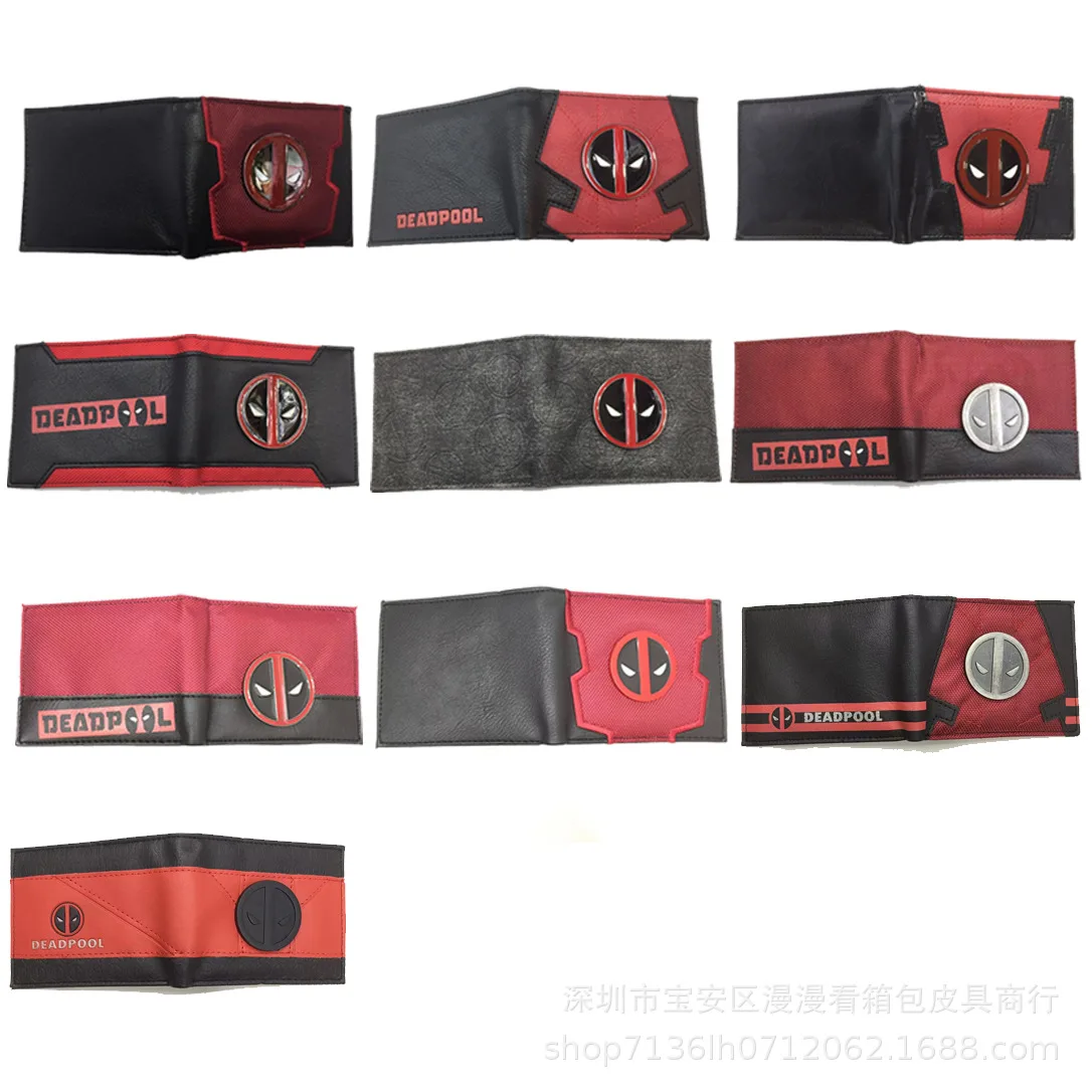 Hot Toys Marvel Avengers Deadpool Anime Figures Foldable Wallet Men Children Bank ID Card Holder Card Clip Bag Cartoons Gifts