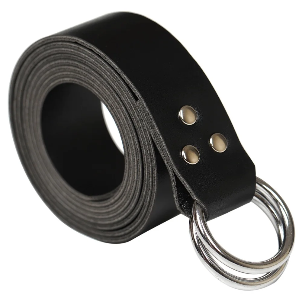 Medieval Celtic Double - Ring Belt - Retro Knight Leather Waistband, Cosplay Prop for Halloween & LARP Events